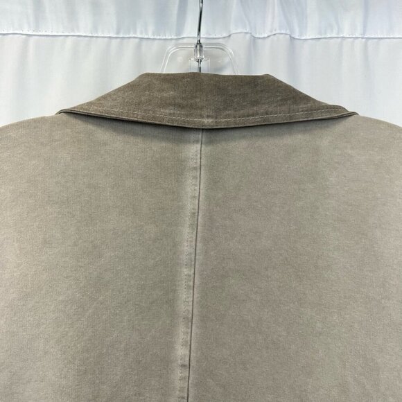 Grey Violet Womens Open Front Jacket Beige Waist Length Stretch Collar Italy M - Picture 7 of 11